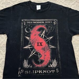 🎸 '19 Slipknot Band 1995 Des Moines Iowa Minotaur Devil 2 Side Red Black Tee